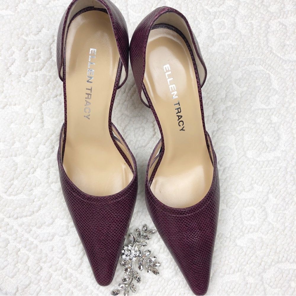 Y2K Ellen Tracy Shoes Heels Leather Snake Skin